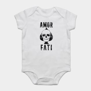 Amor Fati Love of Fate Skull and Ace of Spades Baby Bodysuit